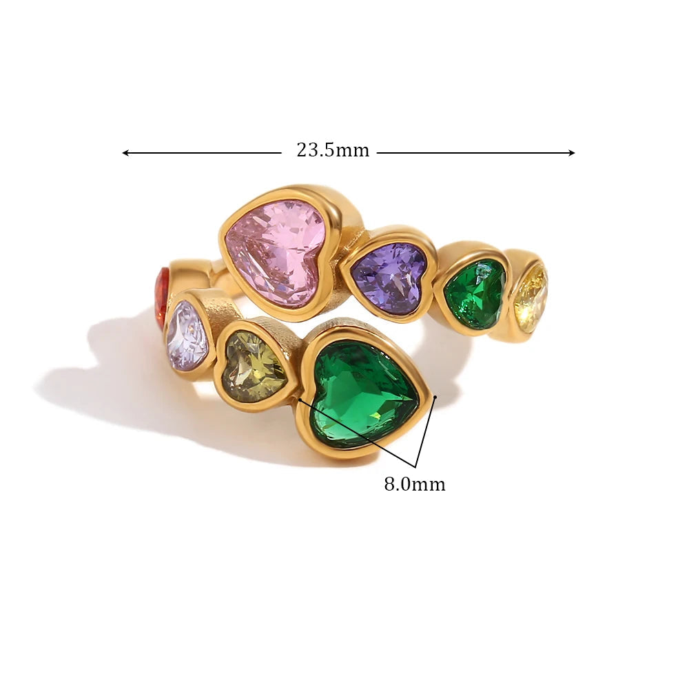 Colorful Geometric Zircon Ring