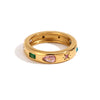 Colorful Geometric Zircon Ring