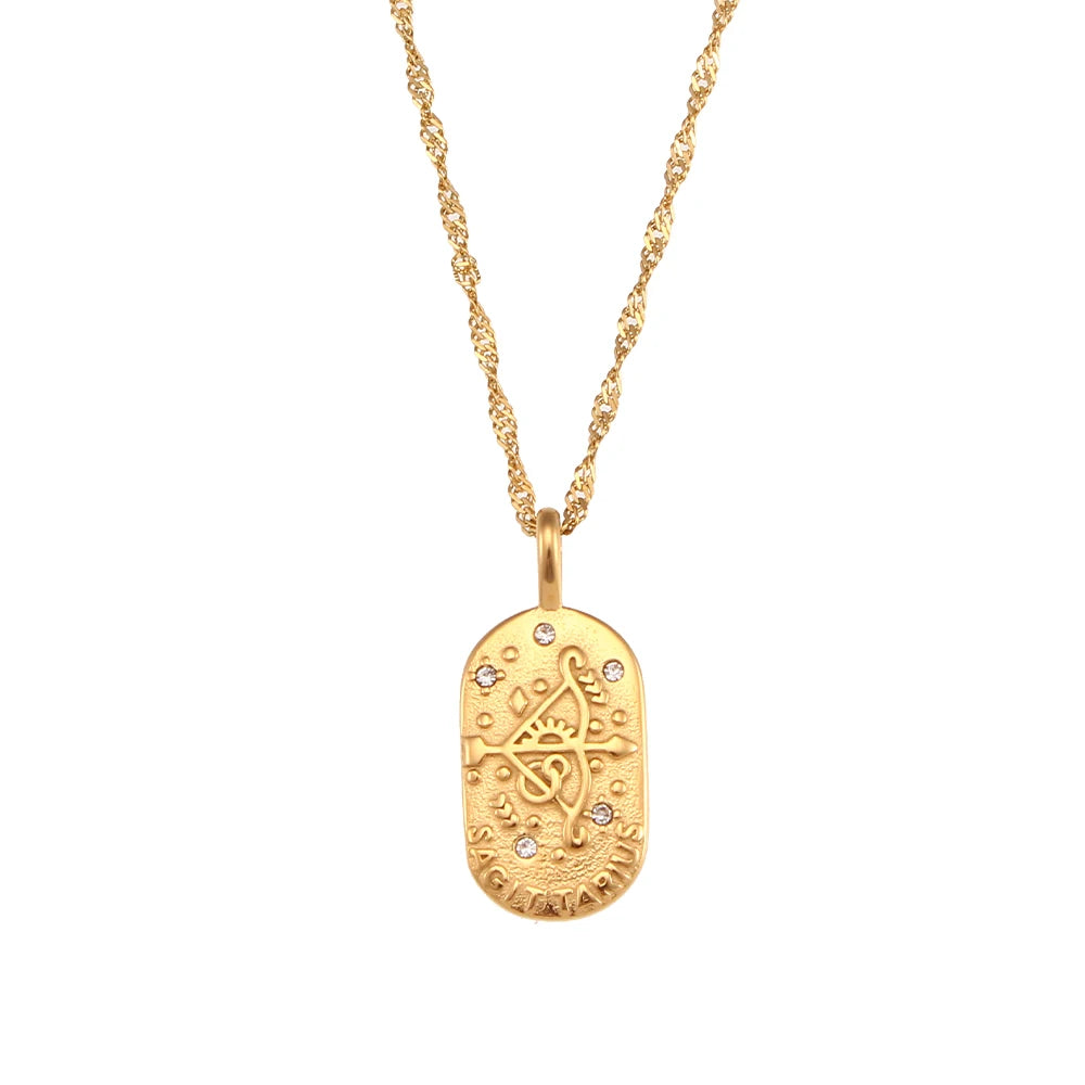 Elegant Zodiac Sign Pendant Necklaces